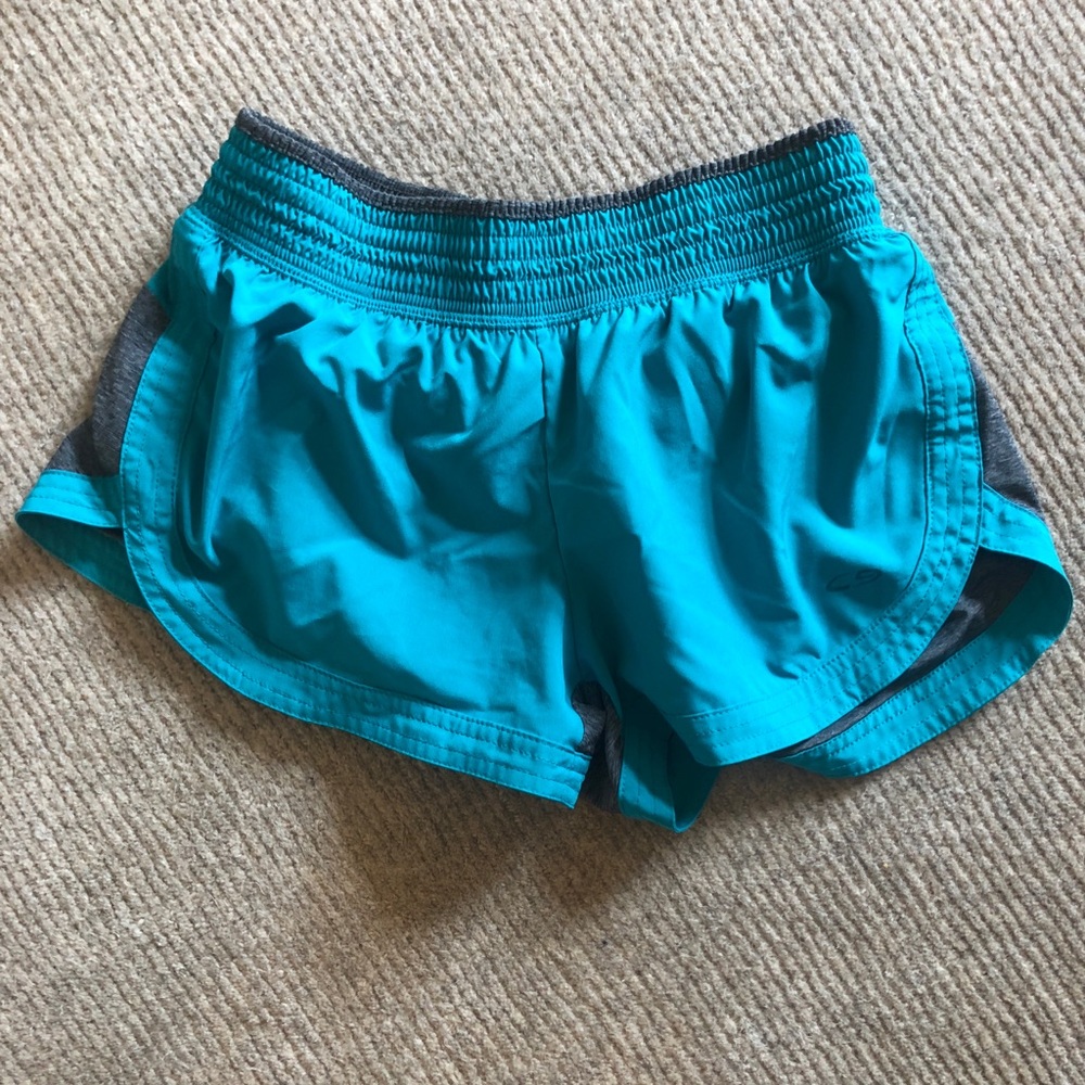champion blue and gray athletic shorts